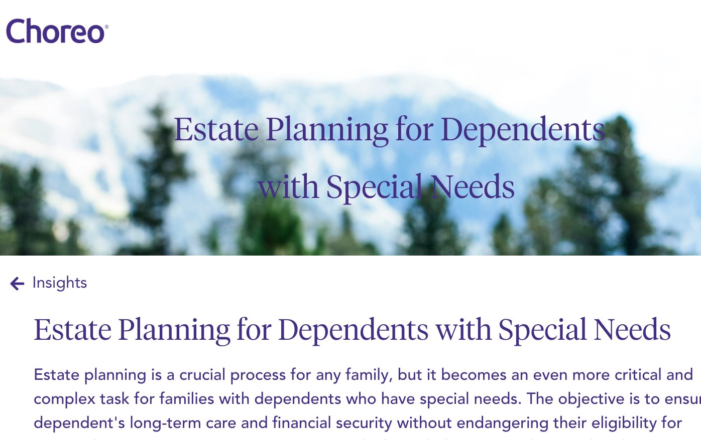 Estate Planning for Dependents with Special Needs